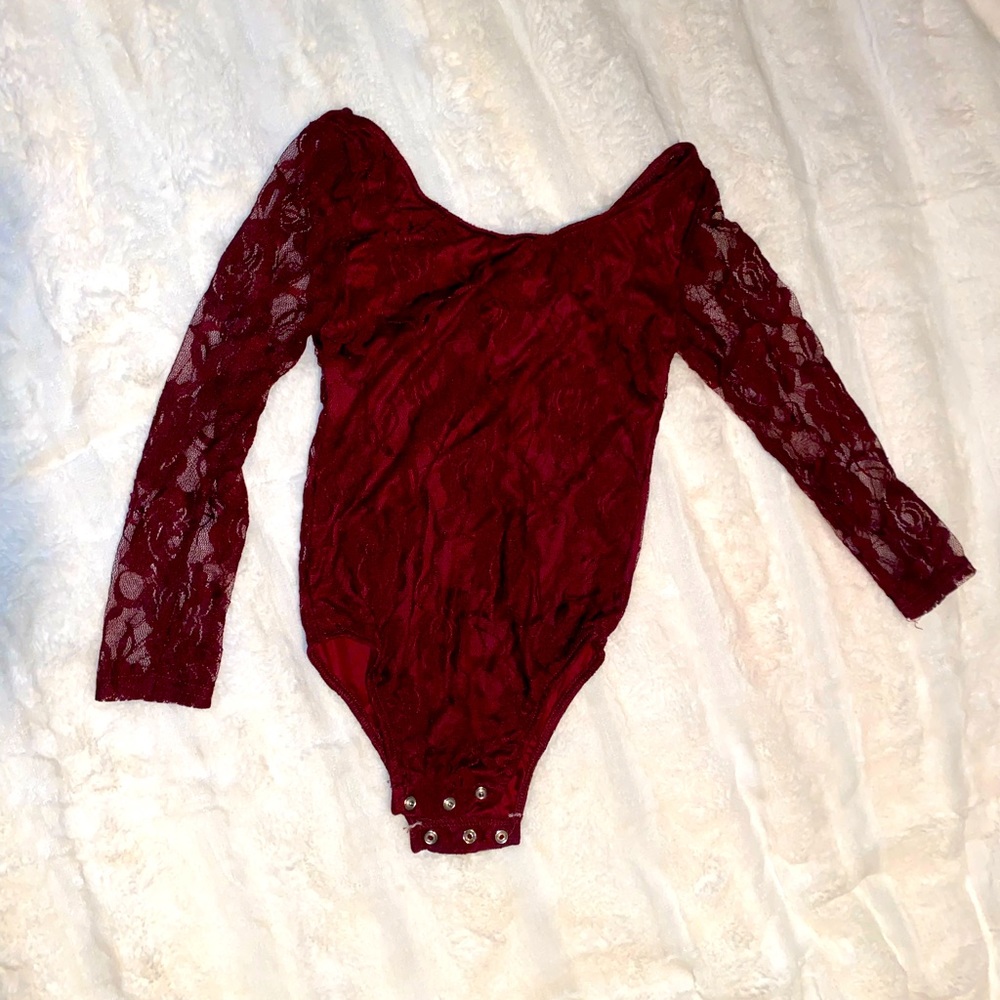 Gorgeous Bailey’s Blossoms Red Lace Bodysuit